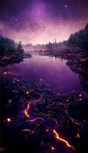Puzzles für Erwachsene 1200 Teile, Purple Lava Lake Artwork Puzzle 75 x 50 cm, Bunte DIY-Puzzles für Heimdekoration Familienpuzzle für Einsteiger und Kinder Puzzles für Erwachsene 1200 Teile, Purple Lava Lake Artwork Puzzle 75 x 50 cm, Bunte DIY-Puzzles für Heimdekoration Familienpuzzle für Einsteiger und Kinder von QiHon