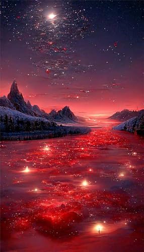 Puzzles für Erwachsene 1200 Teile, Red Glacier Artwork Puzzle 75 x 50 cm, Bunte DIY-Puzzles für Heimdekoration Familienpuzzle für Einsteiger und Kinder von QiHon