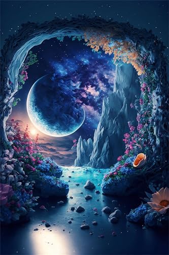 Puzzles für Erwachsene 200 Teile, Blue Moon Fantasy Artwork Puzzle 35 x 25 cm, Bunte DIY-Puzzles für Heimdekoration Familienpuzzle für Einsteiger und Kinder von QiHon