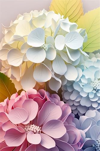Puzzles für Erwachsene 200 Teile, Pink Hydrangea Artwork Puzzle 35 x 25 cm, Bunte DIY-Puzzles für Heimdekoration Familienpuzzle für Einsteiger und Kinder von QiHon