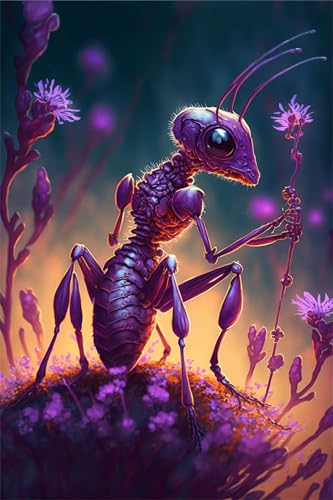 Puzzles für Erwachsene 200 Teile, Purple Flower Animal Artwork Puzzle 35 x 25 cm, Bunte DIY-Puzzles für Heimdekoration Familienpuzzle für Einsteiger und Kinder von QiHon