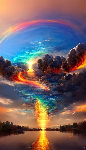 Puzzles für Erwachsene 200 Teile, Regenbogen Wolken Artwork Puzzle 35 x 25 cm, Bunte DIY-Puzzles für Heimdekoration Familienpuzzle für Einsteiger und Kinder von QiHon