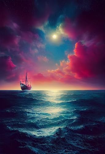 Puzzles für Erwachsene 2000 Teile, Segelboot Segeln Artwork Puzzle 100 x 70 cm, Bunte DIY-Puzzles für Heimdekoration Familienpuzzle für Einsteiger und Kinder von QiHon
