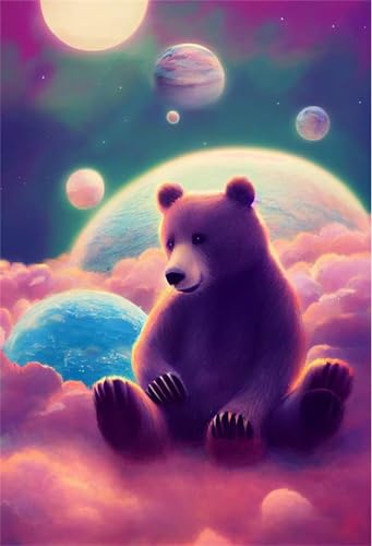 Puzzles für Erwachsene 300 Teile, Animal Bear Artwork Puzzle 40 x 28 cm, Bunte DIY-Puzzles für Heimdekoration Familienpuzzle für Einsteiger und Kinder von QiHon