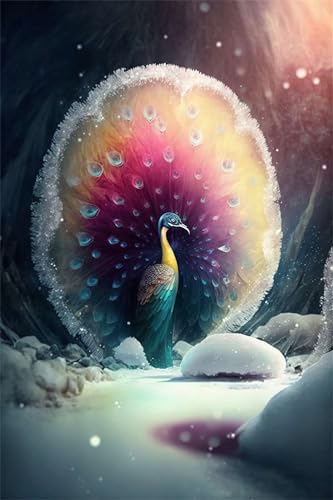 Puzzles für Erwachsene 300 Teile, Beautiful Peacock Artwork Puzzle 40 x 28 cm, Bunte DIY-Puzzles für Heimdekoration Familienpuzzle für Einsteiger und Kinder von QiHon