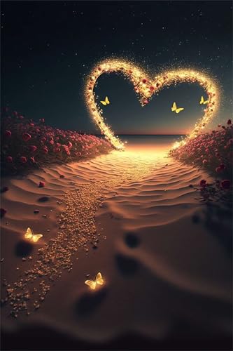 Puzzles für Erwachsene 300 Teile, Butterfly Beach Heart Artwork Puzzle 38 x 26 cm, Bunte DIY-Puzzles für Heimdekoration Familienpuzzle für Einsteiger und Kinder Puzzles für Erwachsene 300 Teile, Butterfly Beach Heart Artwork Puzzle 38 x 26 cm, Bunte DIY-Puzzles für Heimdekoration Familienpuzzle für Einsteiger und Kinder von QiHon