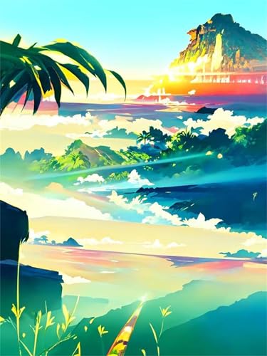 Puzzles für Erwachsene 300 Teile, Dreamy Landscape Artwork Puzzle 40 x 28 cm, Bunte DIY-Puzzles für Heimdekoration Familienpuzzle für Einsteiger und Kinder von QiHon