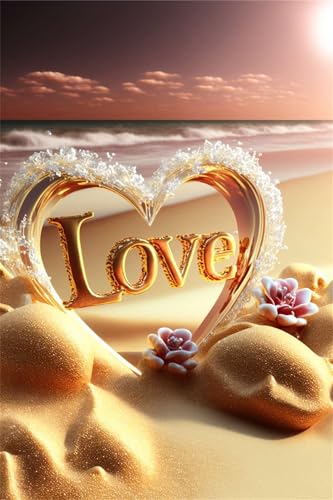Puzzles für Erwachsene 300 Teile, Liebe zum gelben Strand Artwork Puzzle 40 x 28 cm, Bunte DIY-Puzzles für Heimdekoration Familienpuzzle für Einsteiger und Kinder von QiHon