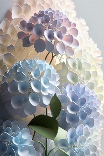 Puzzles für Erwachsene 300 Teile, Pink Hydrangea Artwork Puzzle 38 x 26 cm, Bunte DIY-Puzzles für Heimdekoration Familienpuzzle für Einsteiger und Kinder von QiHon