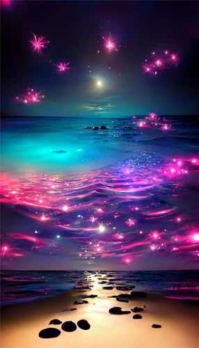 Puzzles für Erwachsene 300 Teile, Red Starlight Sea Artwork Puzzle 38 x 26 cm, Bunte DIY-Puzzles für Heimdekoration Familienpuzzle für Einsteiger und Kinder von QiHon