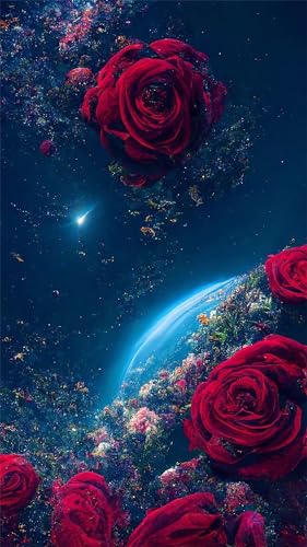 Puzzles für Erwachsene 300 Teile, Starry Night Roses Artwork Puzzle 40 x 28 cm, Bunte DIY-Puzzles für Heimdekoration Familienpuzzle für Einsteiger und Kinder von QiHon
