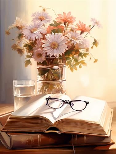 Puzzles für Erwachsene 300 Teile, White Daisy Flower Artwork Puzzle 40 x 28 cm, Bunte DIY-Puzzles für Heimdekoration Familienpuzzle für Einsteiger und Kinder von QiHon