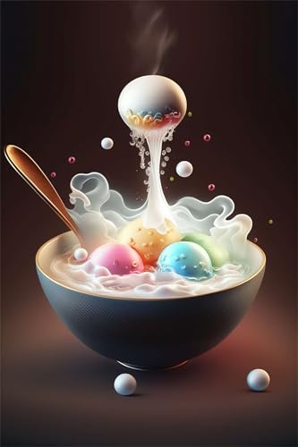 Puzzles für Erwachsene 500 Teile, Colorful Soup Dumplings Artwork Puzzle 52 x 38 cm, Bunte DIY-Puzzles für Heimdekoration Familienpuzzle für Einsteiger und Kinder von QiHon