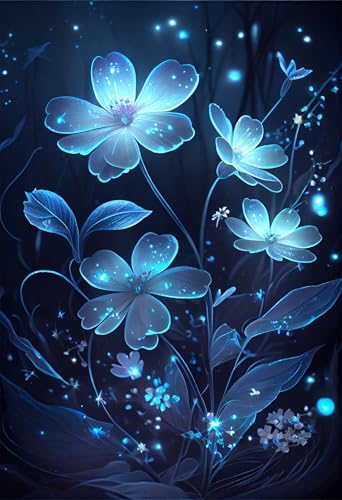 Puzzles für Erwachsene 500 Teile, Light Blue Flowers Artwork Puzzle 52 x 38 cm, Bunte DIY-Puzzles für Heimdekoration Familienpuzzle für Einsteiger und Kinder Puzzles für Erwachsene 500 Teile, Light Blue Flowers Artwork Puzzle 52 x 38 cm, Bunte DIY-Puzzles für Heimdekoration Familienpuzzle für Einsteiger und Kinder von QiHon