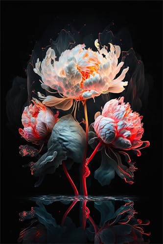 Puzzles für Erwachsene 500 Teile, Peony Red White Artwork Puzzle 52 x 38 cm, Bunte DIY-Puzzles für Heimdekoration Familienpuzzle für Einsteiger und Kinder Puzzles für Erwachsene 500 Teile, Peony Red White Artwork Puzzle 52 x 38 cm, Bunte DIY-Puzzles für Heimdekoration Familienpuzzle für Einsteiger und Kinder von QiHon