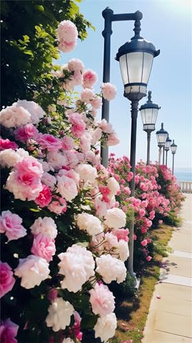 Puzzles für Erwachsene 500 Teile, Pink Roses Sea Artwork Puzzle 52 x 38 cm, Bunte DIY-Puzzles für Heimdekoration Familienpuzzle für Einsteiger und Kinder von QiHon