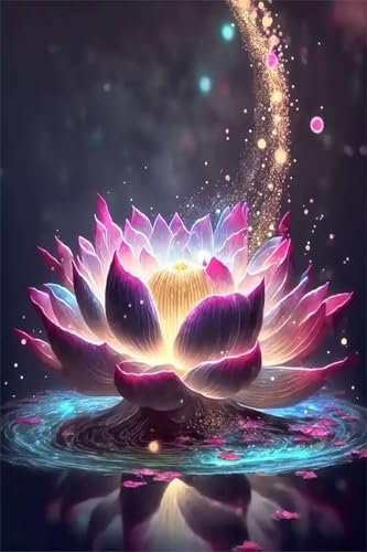 Puzzles für Erwachsene 500 Teile, Purple Lotus Flower Artwork Puzzle 52 x 38 cm, Bunte DIY-Puzzles für Heimdekoration Familienpuzzle für Einsteiger und Kinder von QiHon