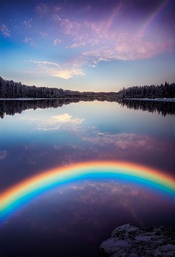 Puzzles für Erwachsene 500 Teile, Rainbow Sky Artwork Puzzle 52 x 38 cm, Bunte DIY-Puzzles für Heimdekoration Familienpuzzle für Einsteiger und Kinder von QiHon
