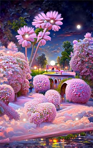 Puzzles für Erwachsene 500 Teile, Verträumte rosa Blüten Artwork Puzzle 52 x 38 cm, Bunte DIY-Puzzles für Heimdekoration Familienpuzzle für Einsteiger und Kinder Puzzles für Erwachsene 500 Teile, Verträumte rosa Blüten Artwork Puzzle 52 x 38 cm, Bunte DIY-Puzzles für Heimdekoration Familienpuzzle für Einsteiger und Kinder von QiHon