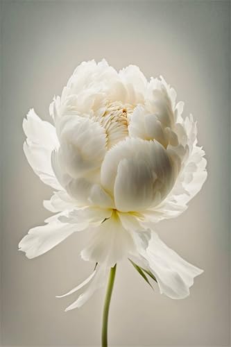 Puzzles für Erwachsene 500 Teile, White Peony Flower Artwork Puzzle 52 x 38 cm, Bunte DIY-Puzzles für Heimdekoration Familienpuzzle für Einsteiger und Kinder von QiHon