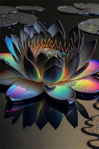 Puzzles für Erwachsene 700 Teile, Colorful Black Lotus Artwork Puzzle 52 x 38 cm, Bunte DIY-Puzzles für Heimdekoration Familienpuzzle für Einsteiger und Kinder von QiHon