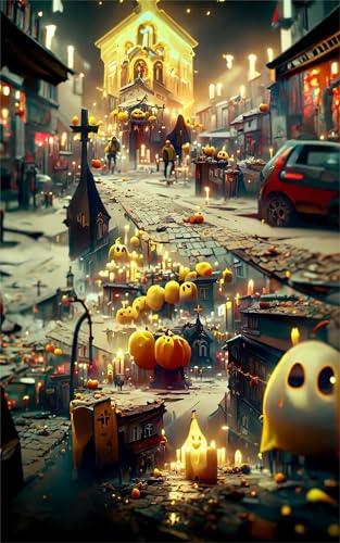 Puzzles für Erwachsene 700 Teile, Halloween Artwork Puzzle 52 x 38 cm, Bunte DIY-Puzzles für Heimdekoration Familienpuzzle für Einsteiger und Kinder von QiHon