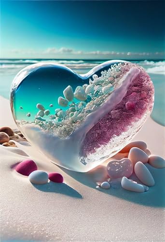 Puzzles für Erwachsene 700 Teile, Heart Beach Stone Artwork Puzzle 52 x 38 cm, Bunte DIY-Puzzles für Heimdekoration Familienpuzzle für Einsteiger und Kinder von QiHon