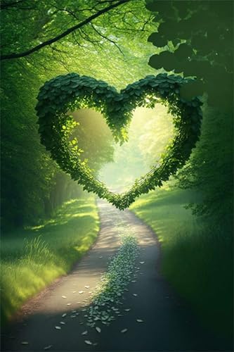 Puzzles für Erwachsene 700 Teile, Lovely Green Path Artwork Puzzle 52 x 38 cm, Bunte DIY-Puzzles für Heimdekoration Familienpuzzle für Einsteiger und Kinder von QiHon