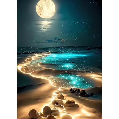 Puzzles für Erwachsene 700 Teile, Moon Dream Strand Artwork Puzzle 52 x 38 cm, Bunte DIY-Puzzles für Heimdekoration Familienpuzzle für Einsteiger und Kinder von QiHon