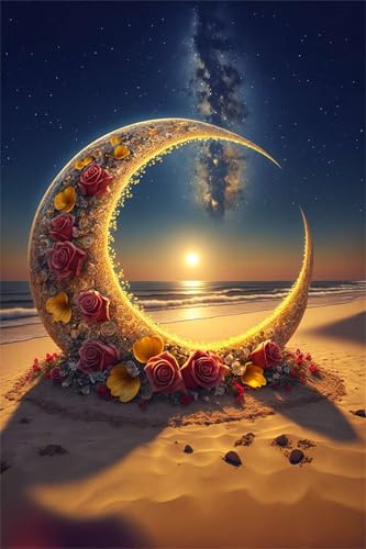 Puzzles für Erwachsene 700 Teile, Moon Rose Beach Artwork Puzzle 52 x 38 cm, Bunte DIY-Puzzles für Heimdekoration Familienpuzzle für Einsteiger und Kinder von QiHon