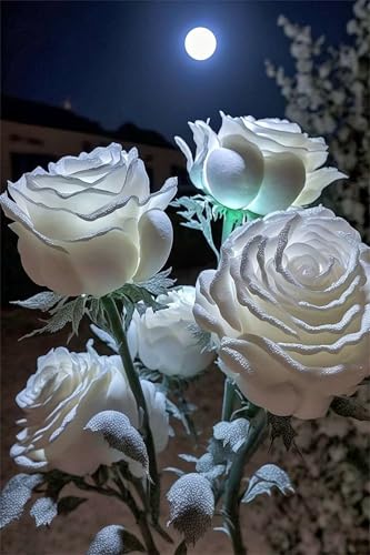 Puzzles für Erwachsene 700 Teile, Moon White Rose Artwork Puzzle 52 x 38 cm, Bunte DIY-Puzzles für Heimdekoration Familienpuzzle für Einsteiger und Kinder von QiHon