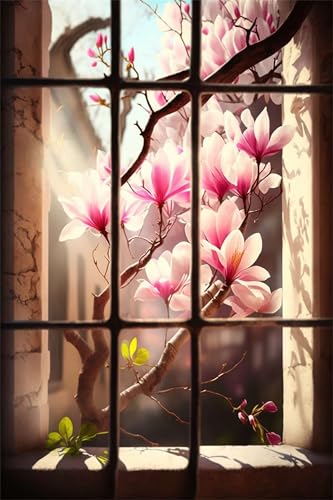 Puzzles für Erwachsene 700 Teile, Pink Magnolia Artwork Puzzle 52 x 38 cm, Bunte DIY-Puzzles für Heimdekoration Familienpuzzle für Einsteiger und Kinder von QiHon
