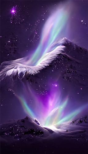 Puzzles für Erwachsene 700 Teile, Purple Aurora Artwork Puzzle 52 x 38 cm, Bunte DIY-Puzzles für Heimdekoration Familienpuzzle für Einsteiger und Kinder von QiHon