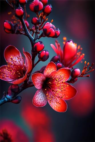 Puzzles für Erwachsene 700 Teile, Red Plum Blossom Artwork Puzzle 52 x 38 cm, Bunte DIY-Puzzles für Heimdekoration Familienpuzzle für Einsteiger und Kinder Puzzles für Erwachsene 700 Teile, Red Plum Blossom Artwork Puzzle 52 x 38 cm, Bunte DIY-Puzzles für Heimdekoration Familienpuzzle für Einsteiger und Kinder von QiHon