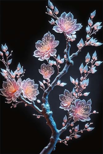 Puzzles für Erwachsene 700 Teile, Rosa Blume Artwork Puzzle 52 x 38 cm, Bunte DIY-Puzzles für Heimdekoration Familienpuzzle für Einsteiger und Kinder von QiHon