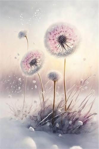 Puzzles für Erwachsene 700 Teile, Rosa Löwenzahn Artwork Puzzle 52 x 38 cm, Bunte DIY-Puzzles für Heimdekoration Familienpuzzle für Einsteiger und Kinder von QiHon