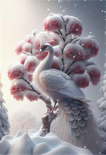 Puzzles für Erwachsene 700 Teile, Snow White Peacock Artwork Puzzle 52 x 38 cm, Bunte DIY-Puzzles für Heimdekoration Familienpuzzle für Einsteiger und Kinder von QiHon
