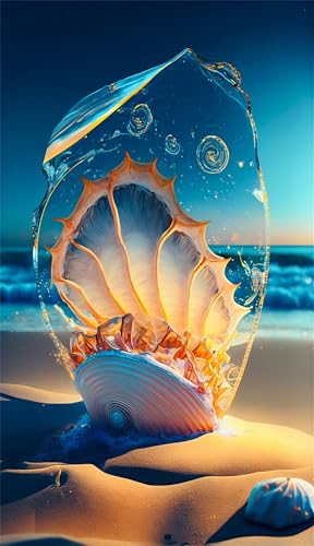 Puzzles für Erwachsene 700 Teile, Strandmuschel Gelb Artwork Puzzle 52 x 38 cm, Bunte DIY-Puzzles für Heimdekoration Familienpuzzle für Einsteiger und Kinder von QiHon