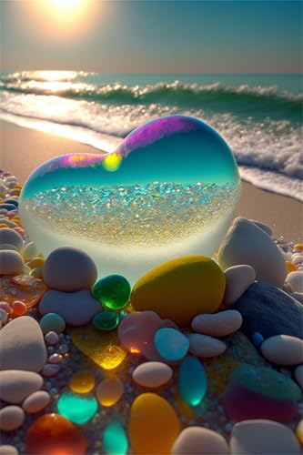 Puzzles für Erwachsene 700 Teile, Sunrise Waves Artwork Puzzle 52 x 38 cm, Bunte DIY-Puzzles für Heimdekoration Familienpuzzle für Einsteiger und Kinder von QiHon