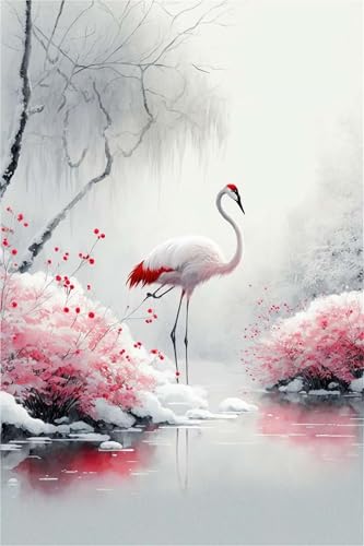 Puzzles für Erwachsene 700 Teile, Winter Pink Animals Artwork Puzzle 52 x 38 cm, Bunte DIY-Puzzles für Heimdekoration Familienpuzzle für Einsteiger und Kinder von QiHon