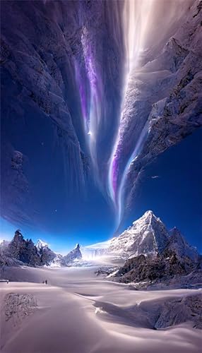 Puzzles für Erwachsene 700 Teile, Winter Snow Aurora Artwork Puzzle 52 x 38 cm, Bunte DIY-Puzzles für Heimdekoration Familienpuzzle für Einsteiger und Kinder von QiHon