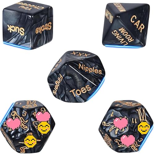 5 Black Cube Dice Accessories, Carved Teaching Guidance Action Pattern Instructions, Couple Gift - K+27 5 Black Cube Dice Accessories, Carved Teaching Guidance Action Pattern Instructions, Couple Gift - K+27 von QiKKago