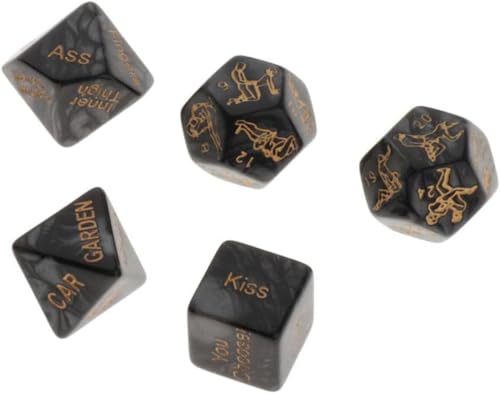 QiKKago 2025 Upgrade 5 WüRfel Multifunktion Schwarz Romantische Liebe WüRfel Spielzeug, F21 QiKKago 2025 Upgrade 5 WüRfel Multifunktion Schwarz Romantische Liebe WüRfel Spielzeug, F21 von QiKKago