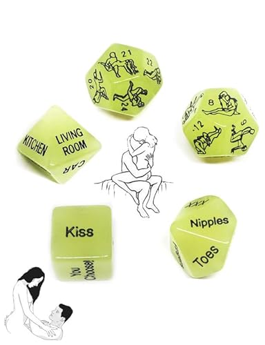 QiKKago 5 GrüN Plastik Spiel WüRfel, Klare Bewegungsanleitung, FüR Die Nacht, Paargeschenke-D25 QiKKago 5 GrüN Plastik Spiel WüRfel, Klare Bewegungsanleitung, FüR Die Nacht, Paargeschenke-D25 von QiKKago