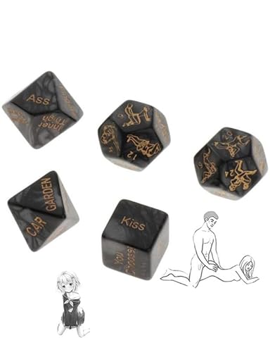QiKKago 5 In 1 Kunststoff Klassische Schwarze Multifunktion Spiel WüRfel, Kreative Bewegung Anleitung, Paar Geschenke -D28 QiKKago 5 In 1 Kunststoff Klassische Schwarze Multifunktion Spiel WüRfel, Kreative Bewegung Anleitung, Paar Geschenke -D28 von QiKKago