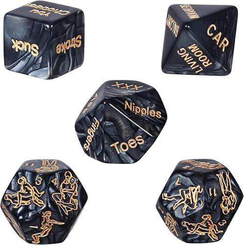 QiKKago 5-In-1 Multifunktionale Positionen Spiel WüRfel Klassischer Schwarzer Kunststoff Mit Kreativem Actionsmuster Spiel WüRfel, Geeignet FüR Schach- Und Kartenspiele, Paargeschenk - D24-De QiKKago 5-In-1 Multifunktionale Positionen Spiel WüRfel Klassischer Schwarzer Kunststoff Mit Kreativem Actionsmuster Spiel WüRfel, Geeignet FüR Schach- Und Kartenspiele, Paargeschenk - D24-De von QiKKago