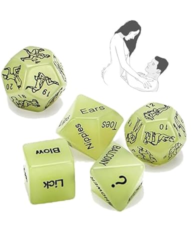 QiKKago 5 Plastik GrüN Fluoreszierende Nacht Spiel WüRfel, Einzigartige Aktion Muster, Brettspiel ZubehöR, Paar Geschenk-D21 QiKKago 5 Plastik GrüN Fluoreszierende Nacht Spiel WüRfel, Einzigartige Aktion Muster, Brettspiel ZubehöR, Paar Geschenk-D21 von QiKKago