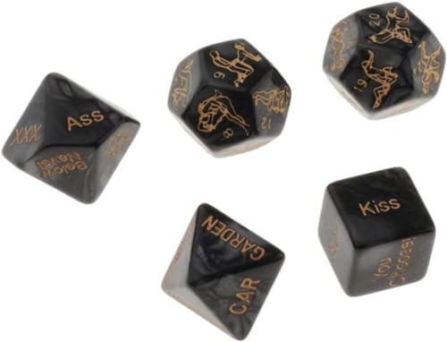 QiKKago Schwarzes Harz Multifunktion Fitness WüRfel, 5 StüCk, Brett Rollenspiel, Leicht Tragbar, Doppelgeschenk, F18 QiKKago Schwarzes Harz Multifunktion Fitness WüRfel, 5 StüCk, Brett Rollenspiel, Leicht Tragbar, Doppelgeschenk, F18 von QiKKago