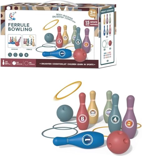 Kinder Bowling-Set, 15-teilig, Pädagogisches Spielzeug für Innen & Outdoor, 3+ Jahre, Bunt Kinder Bowling-Set, 15-teilig, Pädagogisches Spielzeug für Innen & Outdoor, 3+ Jahre, Bunt von QiYiLe