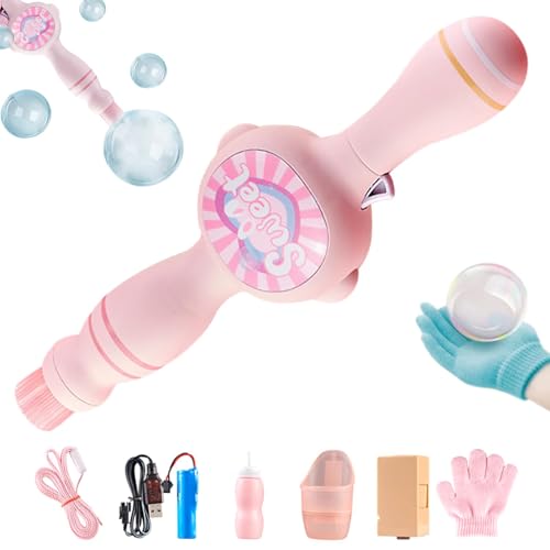 Elastic Bubble Fog Wand, Smoke Bubble Machine, Bubbles Wands with Elastic Smoke Effect for Party, Fun Indoor Outdoor Accessories (Pink) von Qiamia